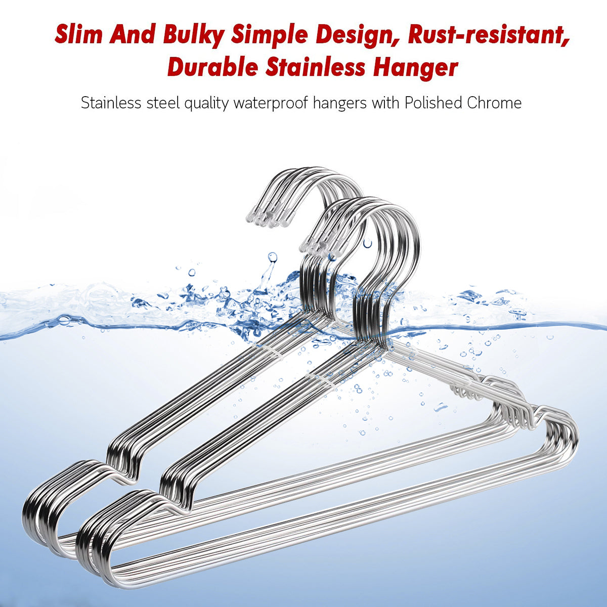 Puersit 30 Pack Metal Coat Hangers, 16.5 Inch Stainless Hanger, Space Saving Metal Hangers for Clothes with Notches, Heavy Duty Strong Metal Wire Hanger for Blouse Dress Shirt Jacket Pants