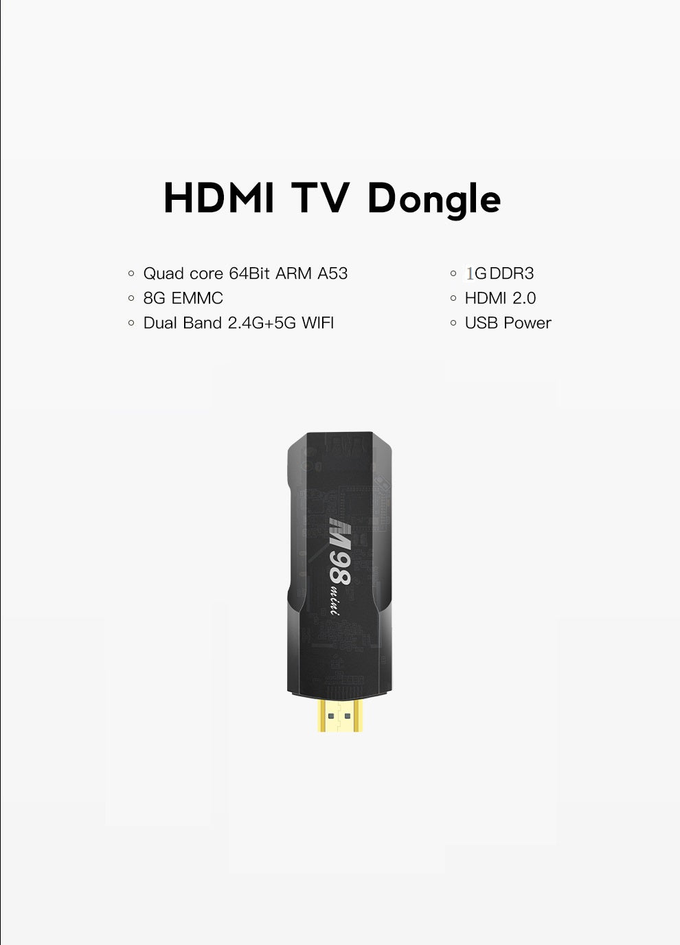 Puersit M98 Mini Android 10.0 TV Box H313 Quad-core，Built-in 3D acceleration USB 2.0 4K*2K UHD high-performance TV Box