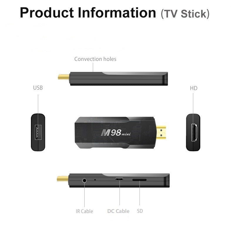 Puersit M98 Mini Android 10.0 TV Box H313 Quad-core，Built-in 3D acceleration USB 2.0 4K*2K UHD high-performance TV Box