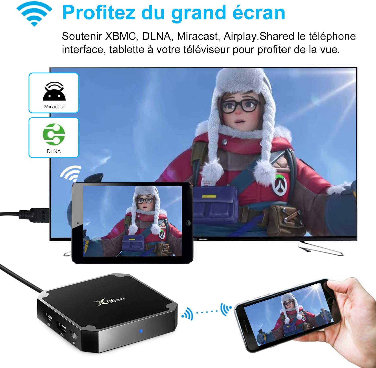 X96 Mini TV Box Android 9.0 Quad Core Dual Wifi 1080P 4K Support Media  Player 